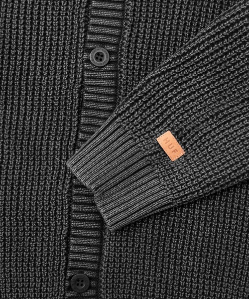 【HUF】2022AW ODBAR LOGO CARDIGAN【XL】BLACK HUF】2022AW ODBAR LOGO CARDIGAN【XL】BLACK