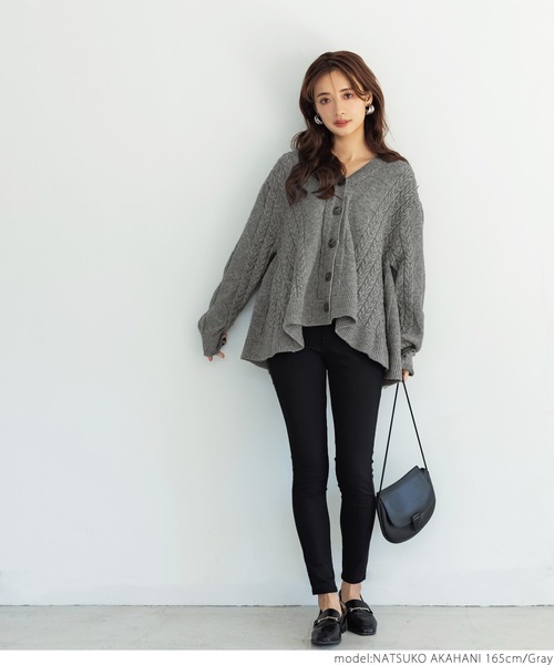 coca（coca）（コカ）の「ニットカーディガン（カーディガン/ボレロ・レディース・ネイビー・ONE SIZE）」の2枚目の写真