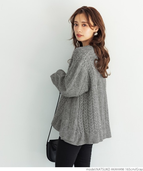 coca（coca）（コカ）の「ニットカーディガン（カーディガン/ボレロ・レディース・ネイビー・ONE SIZE）」の4枚目の写真