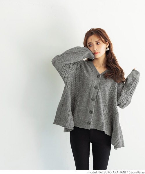 coca（coca）（コカ）の「ニットカーディガン（カーディガン/ボレロ・レディース・ネイビー・ONE SIZE）」の6枚目の写真