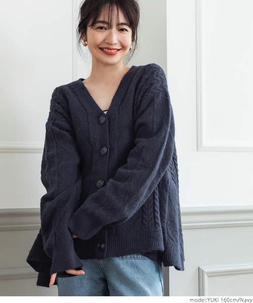 coca（coca）（コカ）の「ニットカーディガン（カーディガン/ボレロ・レディース・ネイビー・ONE SIZE）」の8枚目の写真