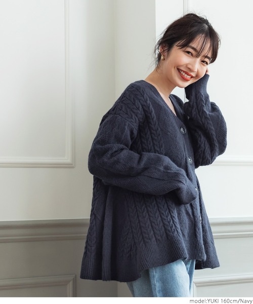 coca（coca）（コカ）の「ニットカーディガン（カーディガン/ボレロ・レディース・ネイビー・ONE SIZE）」の9枚目の写真