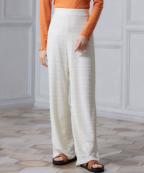 miclat（ミクラ）の「大きいサイズ　レースカットソーワイドパンツ　miclat（その他パンツ・レディース・ブラック/アイボリー・LL/L/3L/5L/4L）」の15枚目の写真