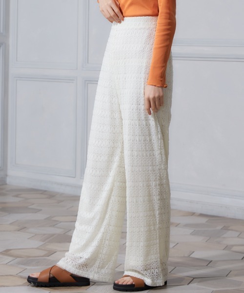 miclat（ミクラ）の「大きいサイズ　レースカットソーワイドパンツ　miclat（その他パンツ・レディース・ブラック/アイボリー・LL/L/3L/5L/4L）」の17枚目の写真