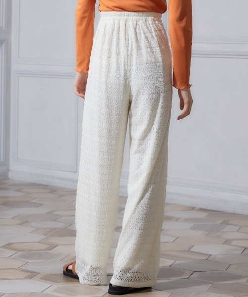 miclat（ミクラ）の「大きいサイズ　レースカットソーワイドパンツ　miclat（その他パンツ・レディース・ブラック/アイボリー・LL/L/3L/5L/4L）」の18枚目の写真