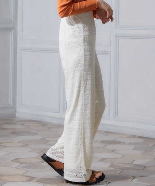 miclat（ミクラ）の「大きいサイズ　レースカットソーワイドパンツ　miclat（その他パンツ・レディース・ブラック/アイボリー・LL/L/3L/5L/4L）」の16枚目の写真