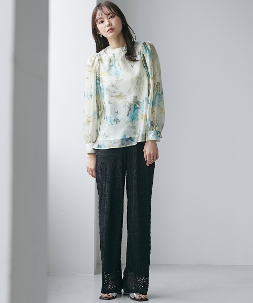 miclat（ミクラ）の「大きいサイズ　レースカットソーワイドパンツ　miclat（その他パンツ・レディース・ブラック/アイボリー・LL/L/3L/5L/4L）」の19枚目の写真