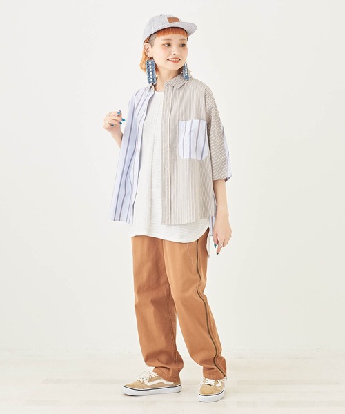 CUBE SUGAR(キューブシュガー)の「綿ツイルイージーパンツ(その他パンツ・レディース・カーキ/ブラウン/ベージュ・M)」の11枚目の写真