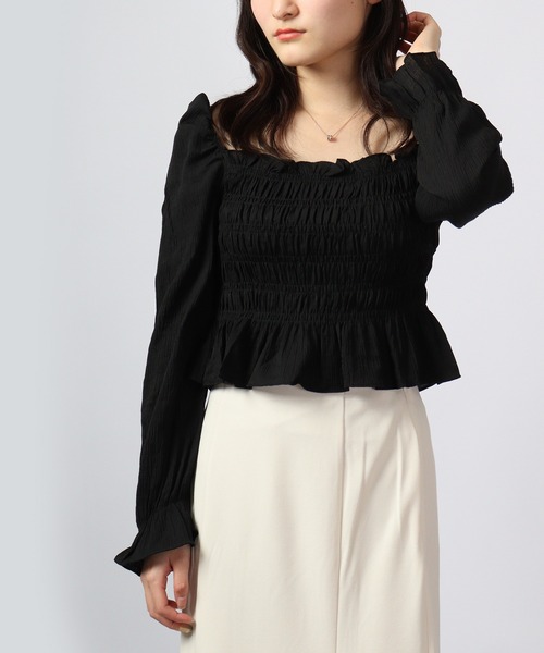 &soiree(アンドソワレ)の「&soiree ワッシャーシャーリングブラウス(シャツ/ブラウス・レディース・ブラック/ラベンダー/ホワイト・M)」の12枚目の写真
