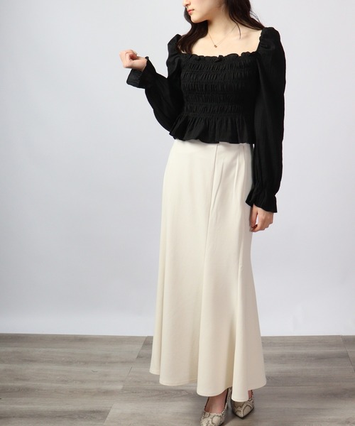 &soiree(アンドソワレ)の「&soiree ワッシャーシャーリングブラウス(シャツ/ブラウス・レディース・ブラック/ラベンダー/ホワイト・M)」の16枚目の写真