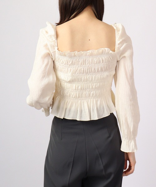 &soiree(アンドソワレ)の「&soiree ワッシャーシャーリングブラウス(シャツ/ブラウス・レディース・ブラック/ラベンダー/ホワイト・M)」の8枚目の写真
