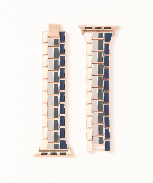 zandy(ズィーアンドワイ)の「zandy /ズィー・アンド・ワイ Apple Watch【カラーフルチェーンバンド】 アップルウォッチバンド チェーンベルト // chain1(デジタル腕時計・レディース・エメラルド/ライトブルー/ブラック×ホワイト・S/M)」の6枚目の写真
