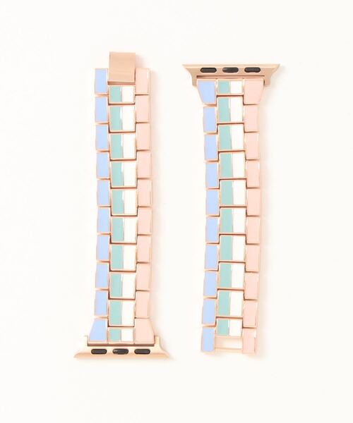 zandy(ズィーアンドワイ)の「zandy /ズィー・アンド・ワイ Apple Watch【カラーフルチェーンバンド】 アップルウォッチバンド チェーンベルト // chain1(デジタル腕時計・レディース・エメラルド/ライトブルー/ブラック×ホワイト・S/M)」の7枚目の写真