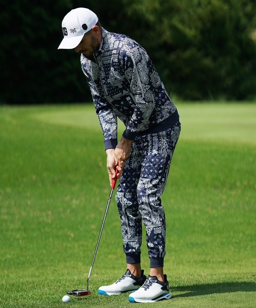 FR2 GOLF ペイズリー　セットアップ　メンズ DIVINER GOLF】ペイズリースタンドジャケット+ジョガーパンツ