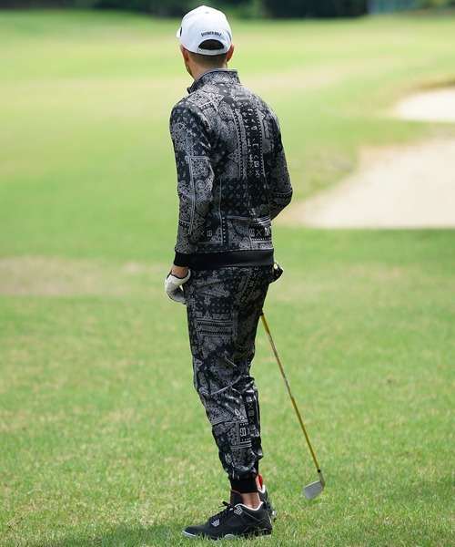 FR2 GOLF ペイズリー　セットアップ　メンズ DIVINER GOLF】ペイズリースタンドジャケット+ジョガーパンツ