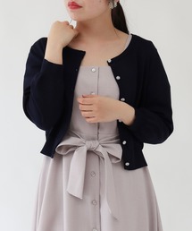 バックレースショートニットカーディガン