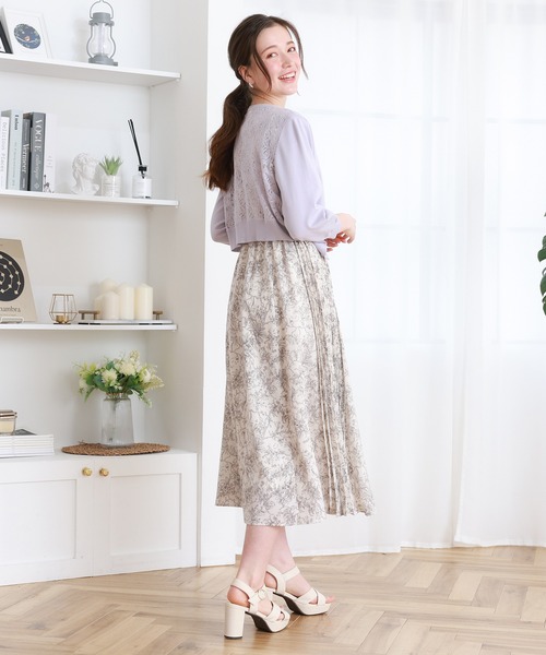 バックレースショートニットカーディガン（カーディガン/ボレロ