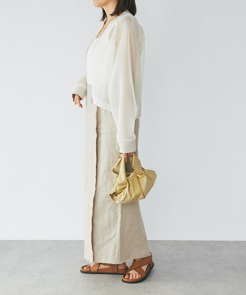 RIVE DROITE(リヴドロワ)の「気軽に羽織れる万能アウター/メッシュブルゾン(ブルゾン・レディース・オフホワイト/ブラック・FREE)」の9枚目の写真