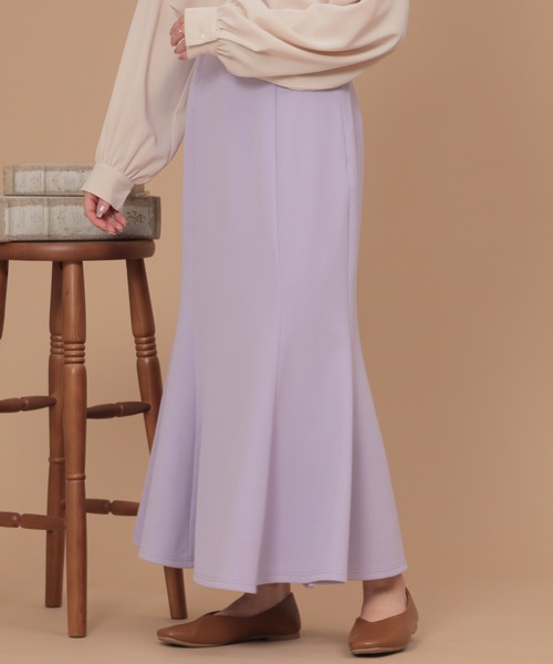 mil（ミル）の「【150㎝前後の小柄さんサイズ】ツイルマーメイドスカート（スカート・レディース・ラベンダー/ベージュ/ブラック・XS/S）」の3枚目の写真