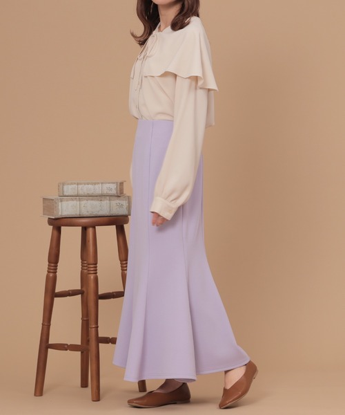 mil（ミル）の「【150㎝前後の小柄さんサイズ】ツイルマーメイドスカート（スカート・レディース・ラベンダー/ベージュ/ブラック・XS/S）」の10枚目の写真