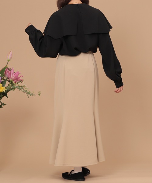 mil（ミル）の「【150㎝前後の小柄さんサイズ】ツイルマーメイドスカート（スカート・レディース・ラベンダー/ベージュ/ブラック・XS/S）」の15枚目の写真