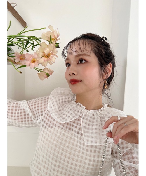 JUMELLE(ジュメロ)の「チェックフリルトップ(シャツ/ブラウス・レディース・ピンク/ホワイト・FREE)」の20枚目の写真