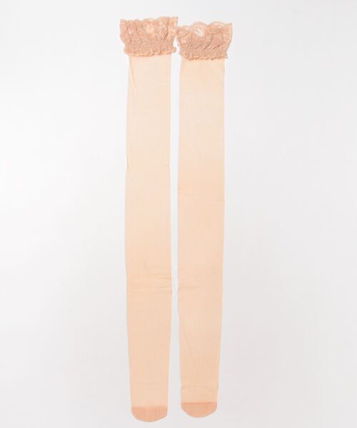 Lace Ladies（レースレディース）の「5枚セット レース付き ストッキング（タイツ/ストッキング・レディース・ベージュ/ブラック・FREE）」の9枚目の写真
