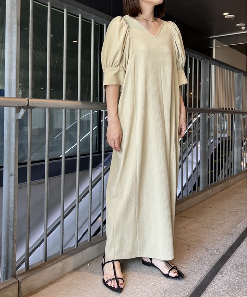 A part by(アパートバイ)の「バックシャンワンピース(ワンピース・レディース・ブラック/ライトグリーン/アイボリー/イエロー・FREE)」の3枚目の写真