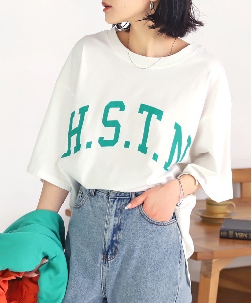 Tシャツ 半袖 トップス ロゴ ラウンド ドロップショルダー ♪ 楽天市場】クーポン利用で1590円☆ 【ドラマ着用】 楽天1位