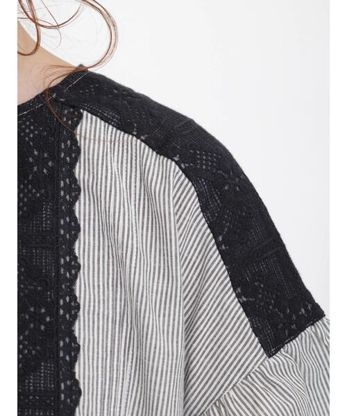 Samansa Mos2（サマンサ モスモス）の「モチーフレースワンピース（ワンピース・レディース・ブラック/モカ/キナリ/ブルー・ﾌﾘ-）」の22枚目の写真