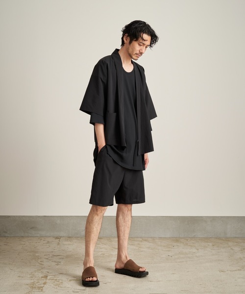 和ROBE（ワローブ）の「JINBEI（浴衣・メンズ・ブラック/チャコール/ダークネイビー/ブルーグレー/ベージュ/ブルーグリーン/スミクロ・3/2）」の9枚目の写真