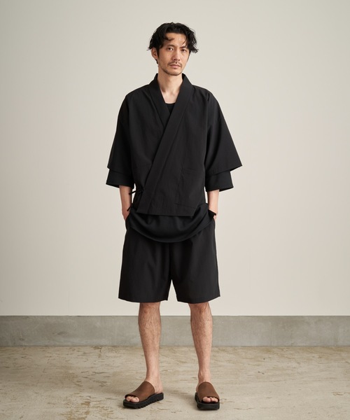 和ROBE（ワローブ）の「JINBEI（浴衣・メンズ・ブラック/チャコール/ダークネイビー/ブルーグレー/ベージュ/ブルーグリーン/スミクロ・3/2）」の11枚目の写真