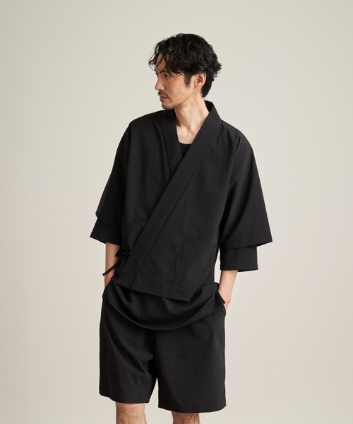 和ROBE（ワローブ）の「JINBEI（浴衣・メンズ・ブラック/チャコール/ダークネイビー/ブルーグレー/ベージュ/ブルーグリーン/スミクロ・3/2）」の12枚目の写真