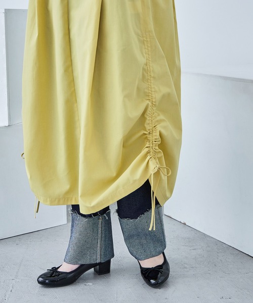 Fashion Letter（ファッションレター）の「サイドシャーリング ノースリーブワンピース（ワンピース・レディース・オフホワイト/イエロー/ブラック・M）」の13枚目の写真