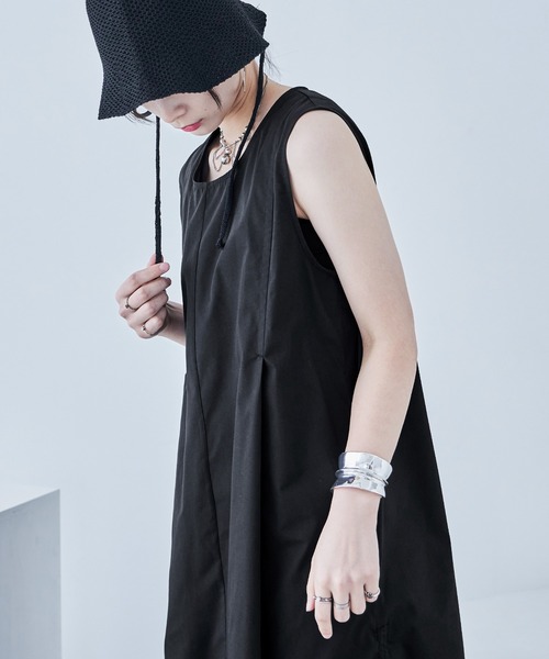 Fashion Letter（ファッションレター）の「サイドシャーリング ノースリーブワンピース（ワンピース・レディース・オフホワイト/イエロー/ブラック・M）」の6枚目の写真