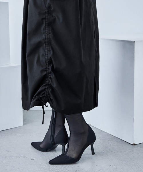 Fashion Letter（ファッションレター）の「サイドシャーリング ノースリーブワンピース（ワンピース・レディース・オフホワイト/イエロー/ブラック・M）」の18枚目の写真