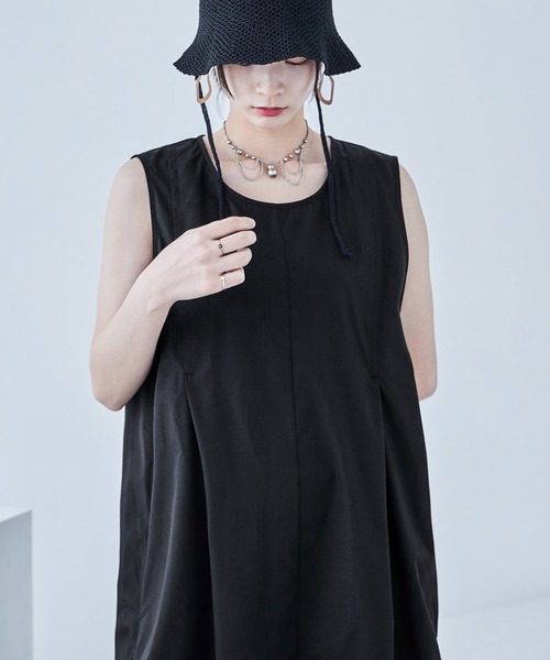 Fashion Letter（ファッションレター）の「サイドシャーリング ノースリーブワンピース（ワンピース・レディース・オフホワイト/イエロー/ブラック・M）」の22枚目の写真