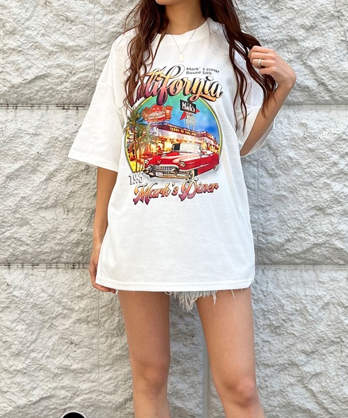 GLAMOROUS JANE(グラマラスジェーン)の「ヴィンテージ風カレッジプリントTシャツ(Tシャツ/カットソー・レディース・オフホワイト/チャコールグレー/ブラック/杢グレー・FREE)」の5枚目の写真