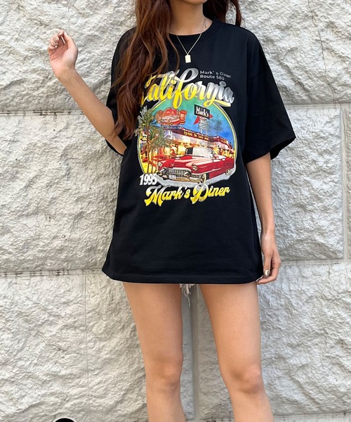 GLAMOROUS JANE(グラマラスジェーン)の「ヴィンテージ風カレッジプリントTシャツ(Tシャツ/カットソー・レディース・オフホワイト/チャコールグレー/ブラック/杢グレー・FREE)」の6枚目の写真