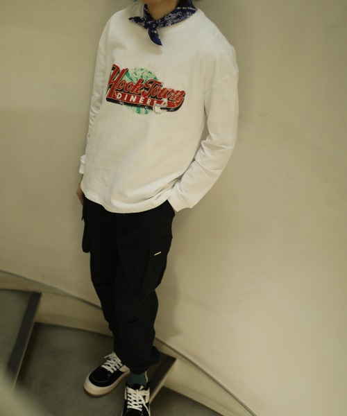 HOOK（フック）の「アメカジヴィンテージ風ロゴプリントロング長袖TEE（Tシャツ/カットソー・メンズ・ネイビー/ブラック/ホワイト・XL/L/M）」の21枚目の写真