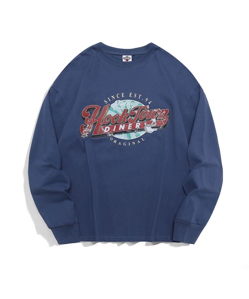 HOOK（フック）の「アメカジヴィンテージ風ロゴプリントロング長袖TEE（Tシャツ/カットソー・メンズ・ネイビー/ブラック/ホワイト・XL/L/M）」の9枚目の写真