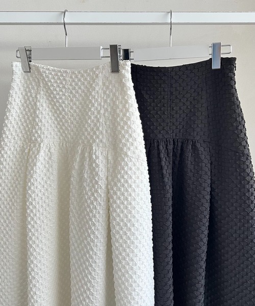 Emma Taylor（エマテイラー）の「ジャガードフレアスカート（スカート・レディース・ホワイト/ブラック・FREE）」の9枚目の写真