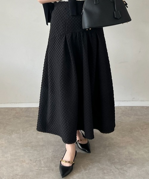 Emma Taylor（エマテイラー）の「ジャガードフレアスカート（スカート・レディース・ホワイト/ブラック・FREE）」の12枚目の写真