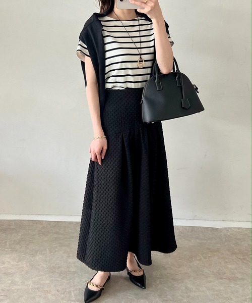 Emma Taylor（エマテイラー）の「ジャガードフレアスカート（スカート・レディース・ホワイト/ブラック・FREE）」の13枚目の写真