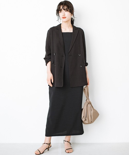 haco!(ハコ)の「サッと羽織ってかっこつく!ジャケット迷子の救世主★無敵の麻混ジャケット(その他アウター・レディース・ブラック/グレイッシュベージュ・MEDIUM/LARGE/X-LARGE/SMALL)」の22枚目の写真