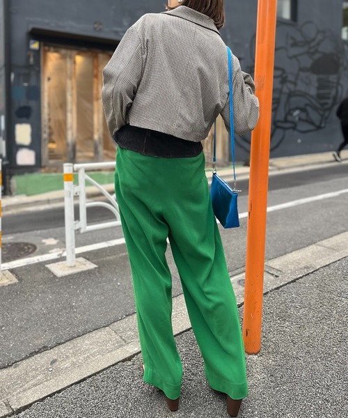 mi via loca（ミヴィアロカ）の「チェック柄クロップドジャケット（テーラードジャケット・レディース・オレンジ/アイボリー・FREE）」の14枚目の写真