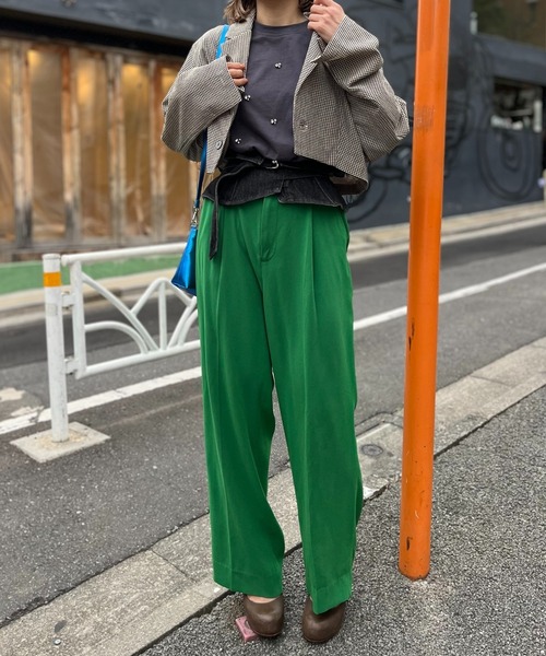 mi via loca（ミヴィアロカ）の「チェック柄クロップドジャケット（テーラードジャケット・レディース・オレンジ/アイボリー・FREE）」の21枚目の写真