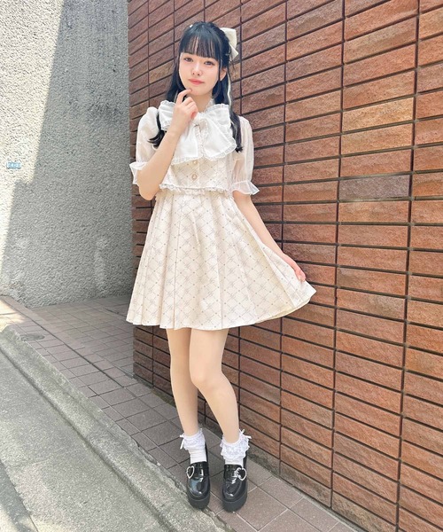 ROJITA（ロジータ）の「BIGリボンRJモノグラムワンピース（ワンピース・レディース・ブルー/アイボリー/ピンク・FREE）」の15枚目の写真