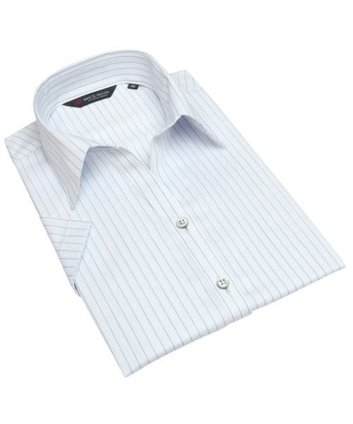 TOKYO SHIRTS（トウキョウシャツ）の「形態安定ノーアイロン スキッパー衿 半袖ビジネスワイシャツ（ビジネスシャツ・レディース・ライトブルー・S/M/L/LL/XL）」の8枚目の写真