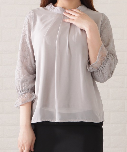 Lace Ladies(レースレディース)の「プチハイネックレース袖ブラウス(シャツ/ブラウス・レディース・アイボリー/ブラック/ピンク/グレー/ネイビー・FREE/S)」の16枚目の写真